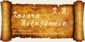 Kosara Milojković vizit kartica